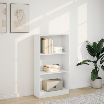 Bookcase White 60x24x109 cm Engineered Wood