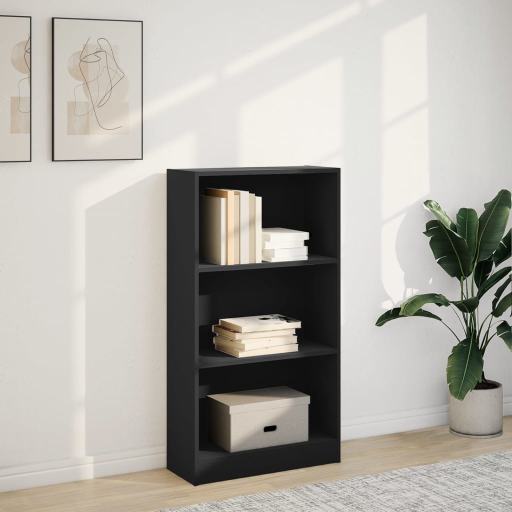 Bookcase Black 60x24x109 cm Engineered Wood