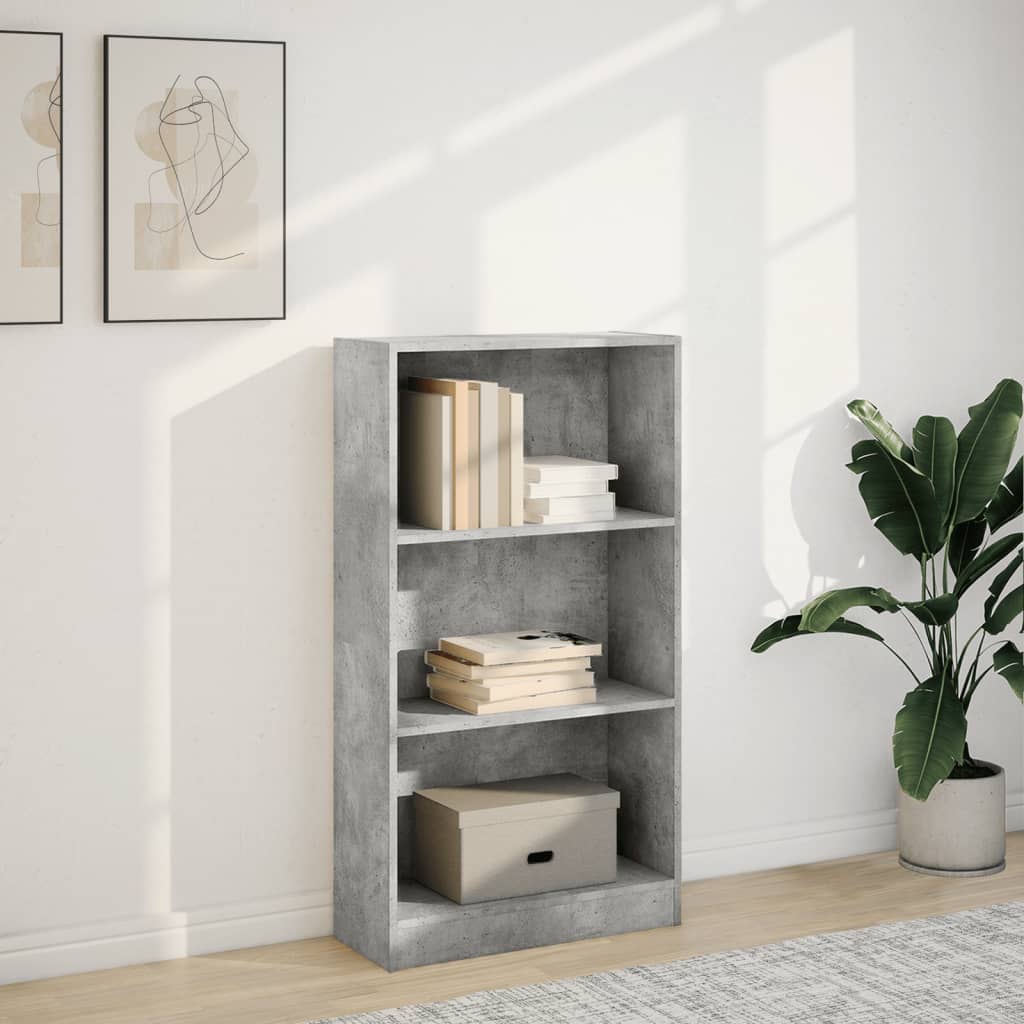 Bookcase Concrete Grey 60x24x109 cm Engineered Wood