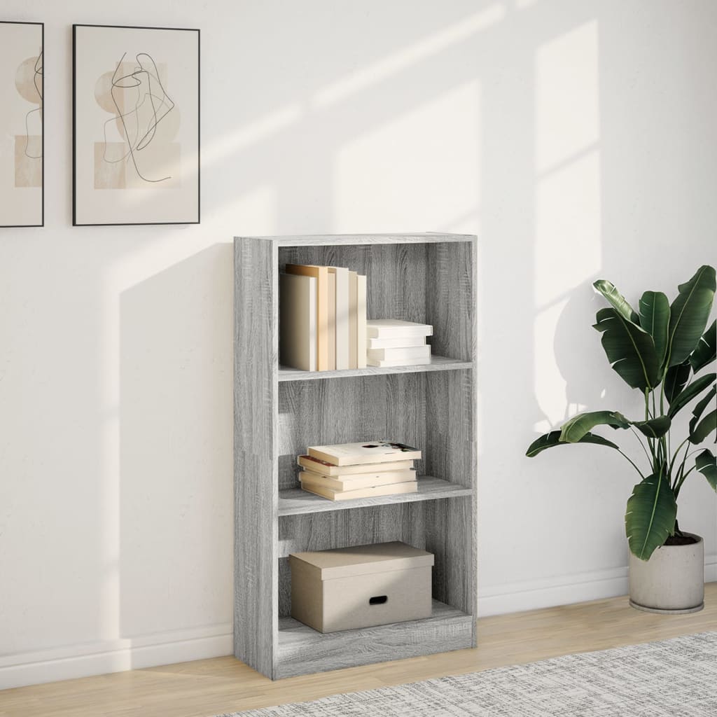 Bookcase Grey Sonoma 60x24x109 cm Engineered Wood