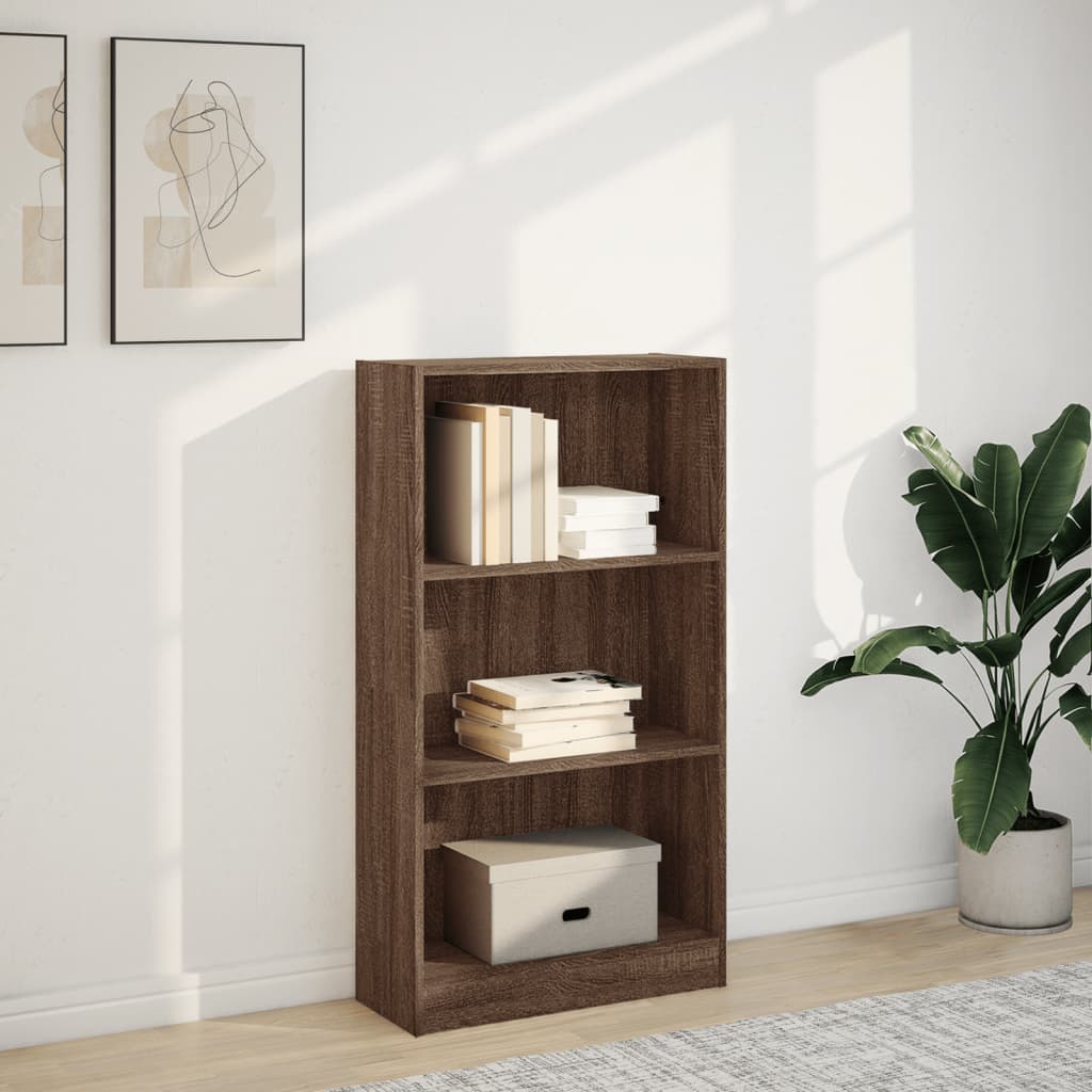 Bookcase Brown Oak 60x24x109 cm Engineered Wood