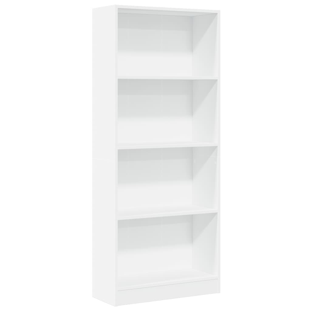 Bookcase White 60x24x143 cm Engineered Wood