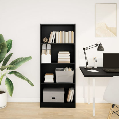 Bookcase Black 60x24x143 cm Engineered Wood