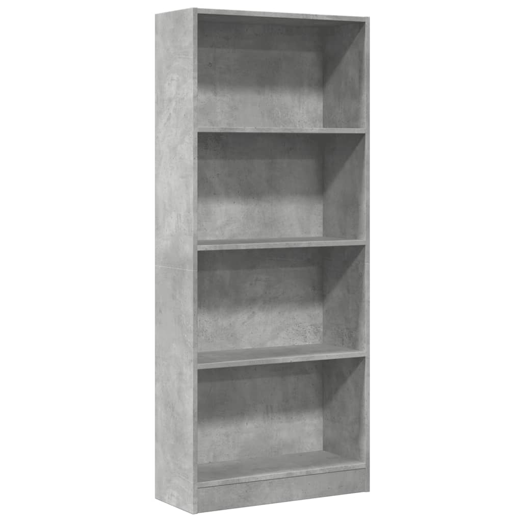 Bookcase Concrete Grey 60x24x143 cm Engineered Wood