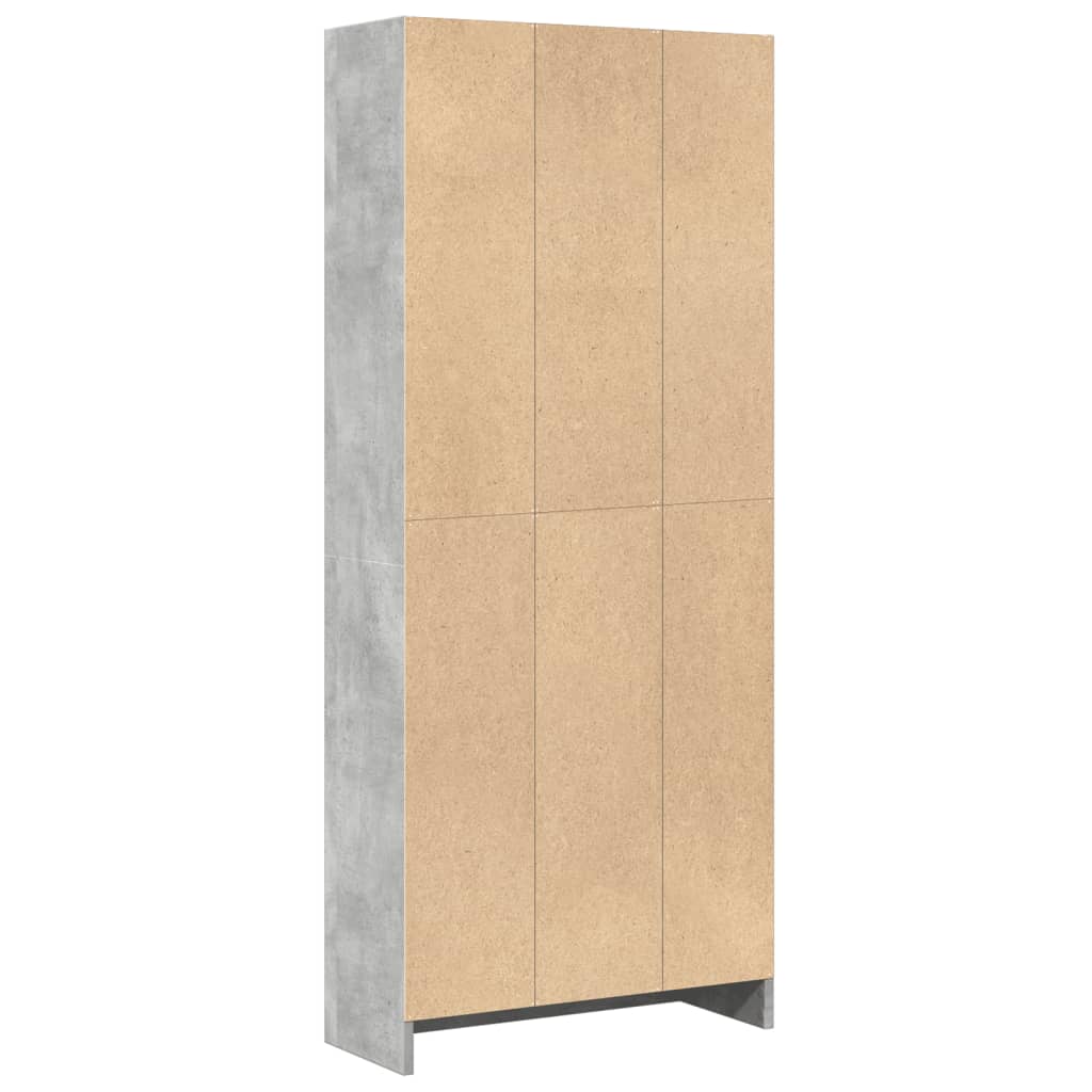 Bookcase Concrete Grey 60x24x143 cm Engineered Wood