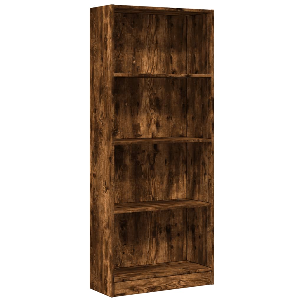 Bookcase Smoked Oak 60x24x143 cm Engineered Wood