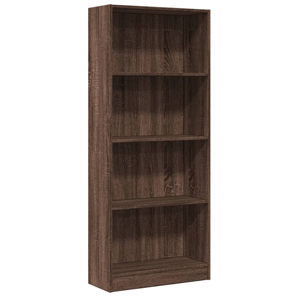 Bookcase Brown Oak 60x24x143 cm Engineered Wood