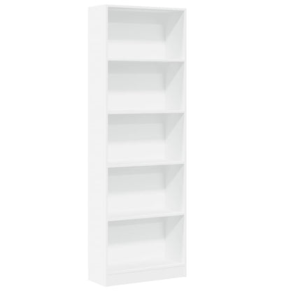 Bookcase White 60x24x176 cm Engineered Wood