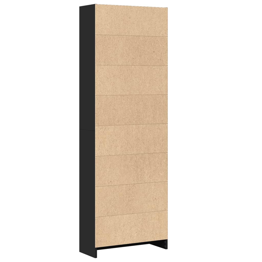 Bookcase Black 60x24x176 cm Engineered Wood