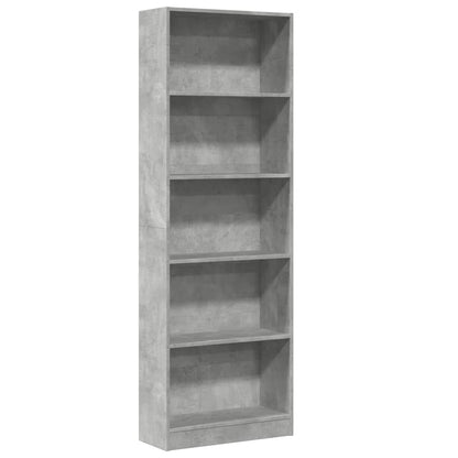 Bookcase Concrete Grey 60x24x176 cm Engineered Wood