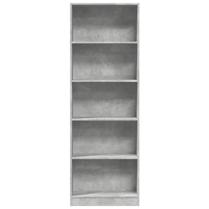 Bookcase Concrete Grey 60x24x176 cm Engineered Wood