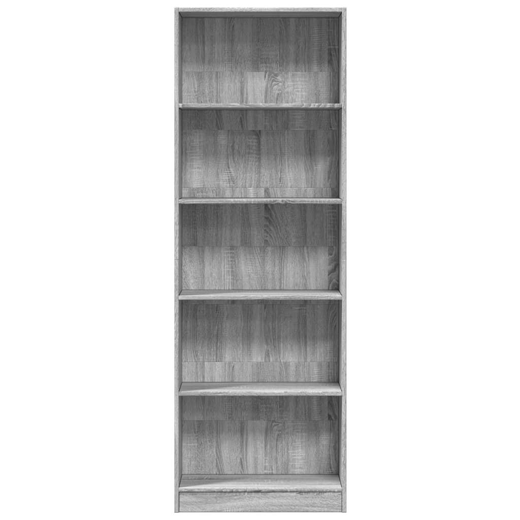 Bookcase Grey Sonoma 60x24x176 cm Engineered Wood