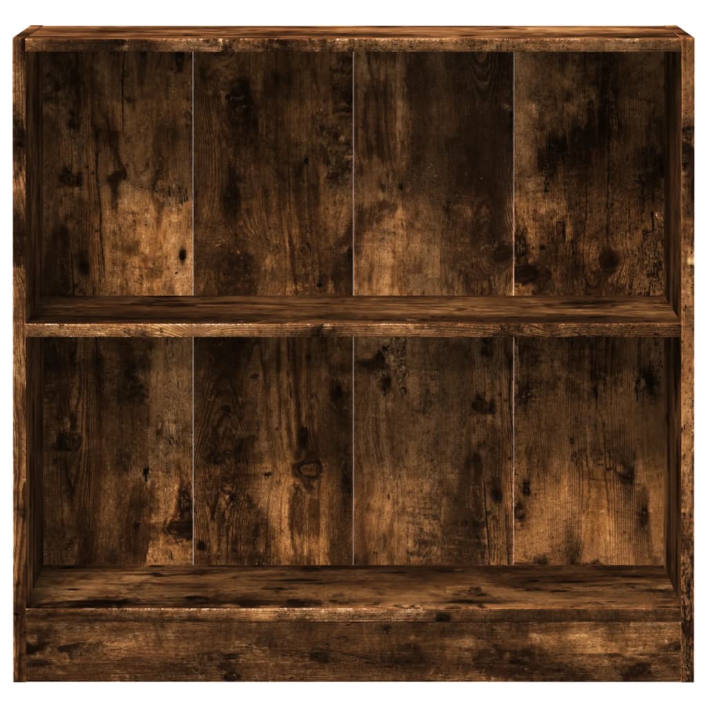 Bookcase Smoked Oak 80x24x76 cm Engineered Wood