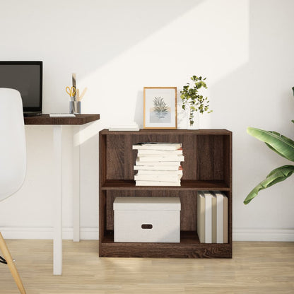 Bookcase Brown Oak 80x24x76 cm Engineered Wood