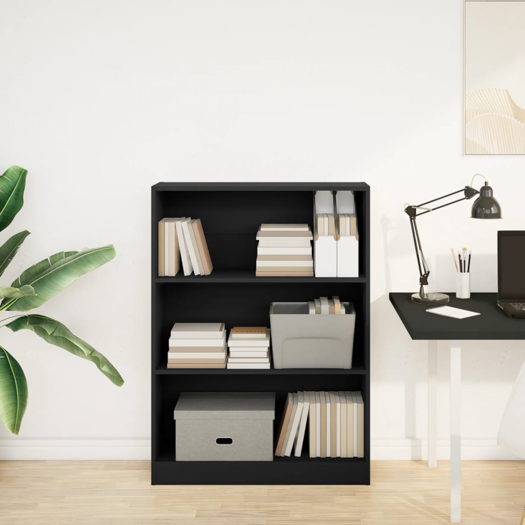 Bookcase Black 80x24x109 cm Engineered Wood