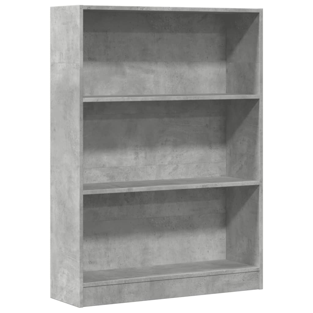 Bookcase Concrete Grey 80x24x109 cm Engineered Wood