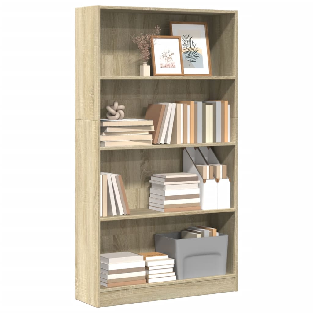 Bookcase Sonoma Oak 80x24x143 cm Engineered Wood