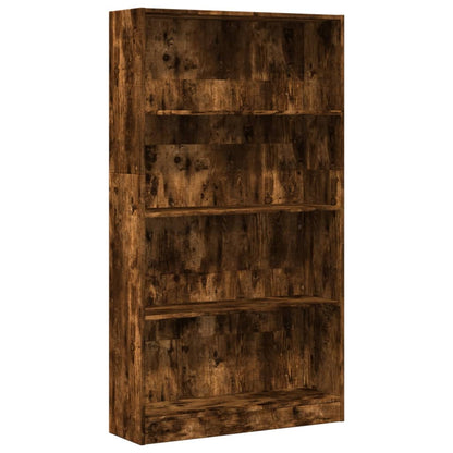 Bookcase Smoked Oak 80x24x143 cm Engineered Wood