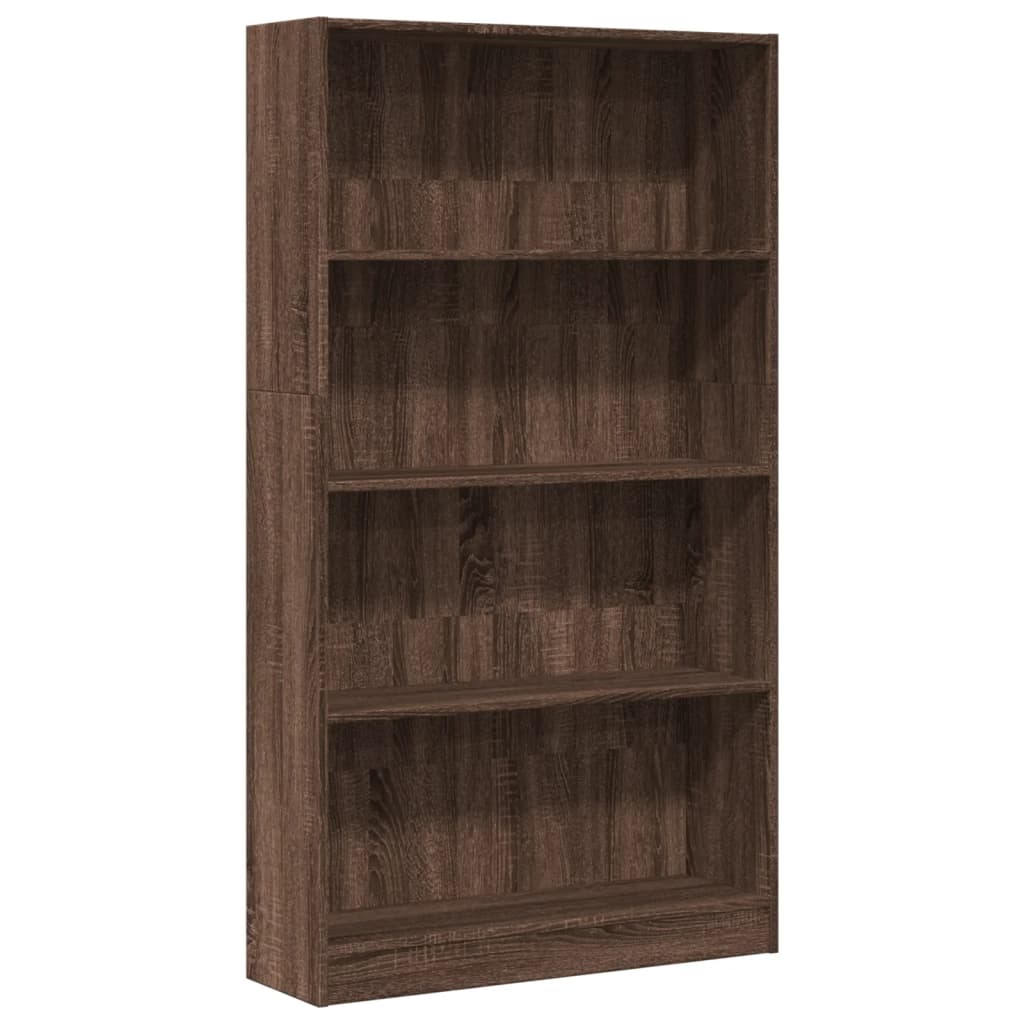 Bookcase Brown Oak 80x24x143 cm Engineered Wood