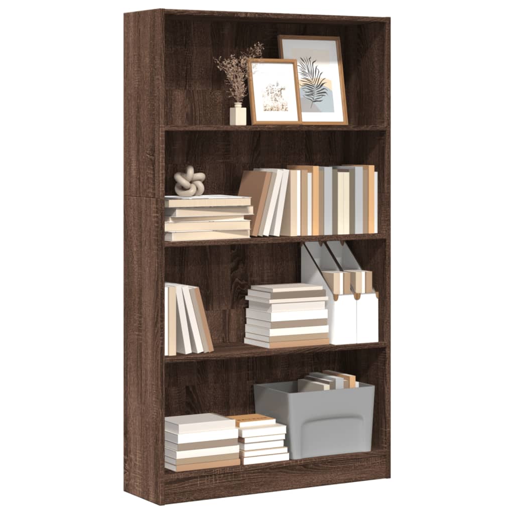 Bookcase Brown Oak 80x24x143 cm Engineered Wood