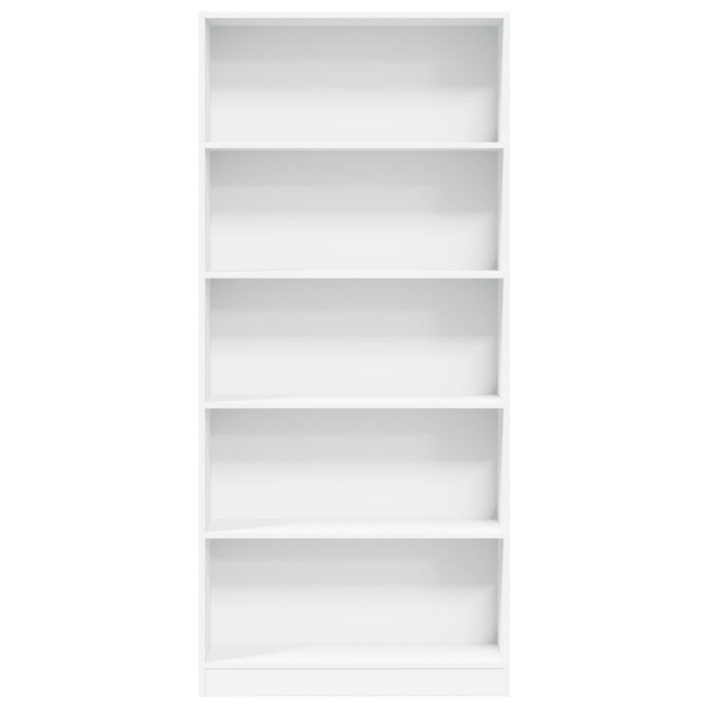 Bookcase White 80x24x176 cm Engineered Wood