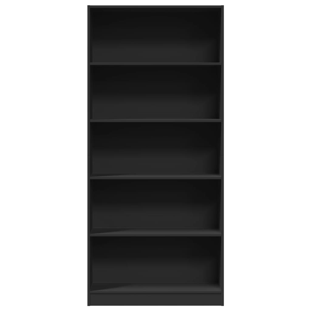 Bookcase Black 80x24x176 cm Engineered Wood