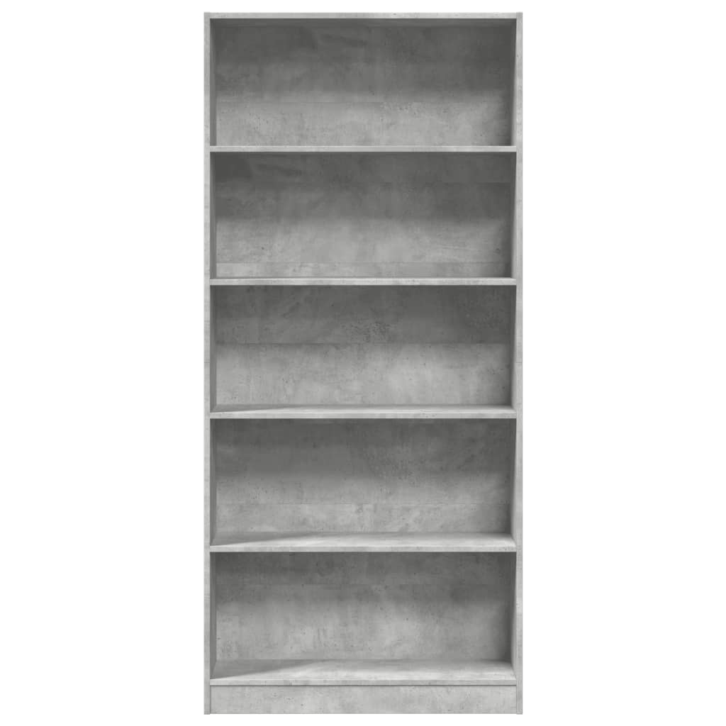 Bookcase Concrete Grey 80x24x176 cm Engineered Wood