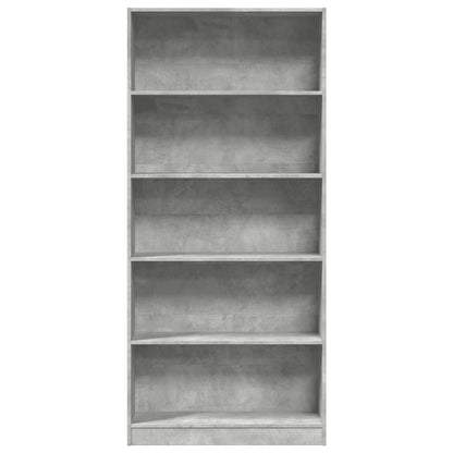 Bookcase Concrete Grey 80x24x176 cm Engineered Wood