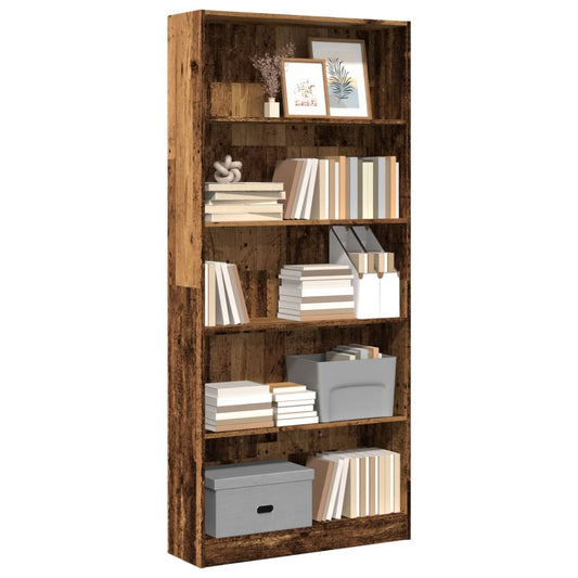 Bookcase Old Wood 80x24x176 cm Engineered Wood