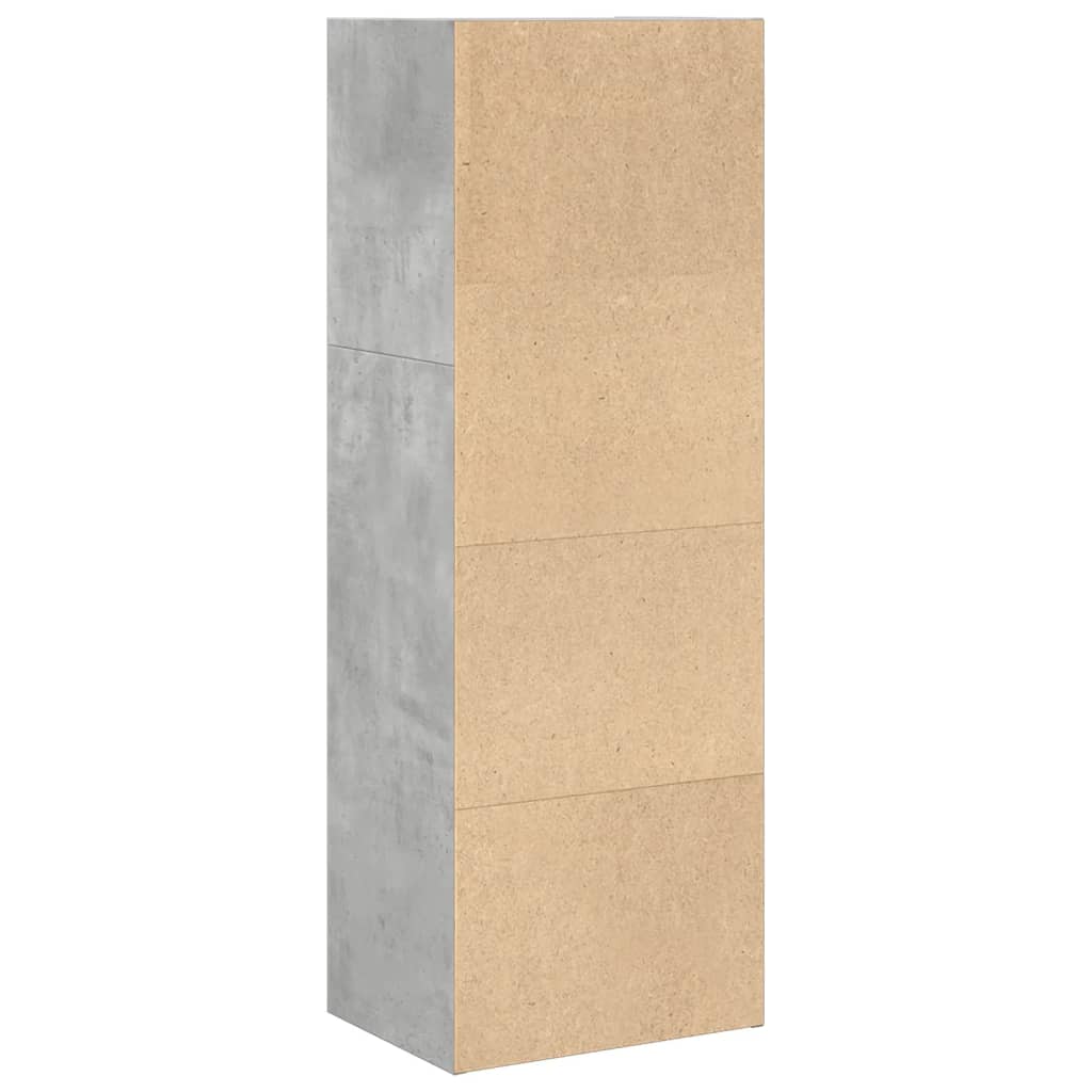 Bookcase Concrete Grey 40x30x114 cm Engineered Wood