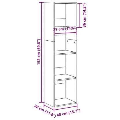 Bookcase White 40x30x152 cm Engineered Wood