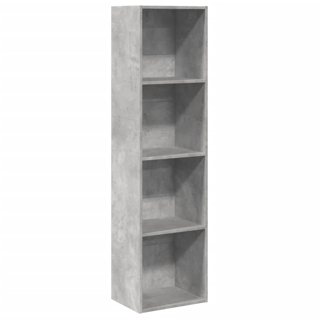 Bookcase Concrete Grey 40x30x152 cm Engineered Wood