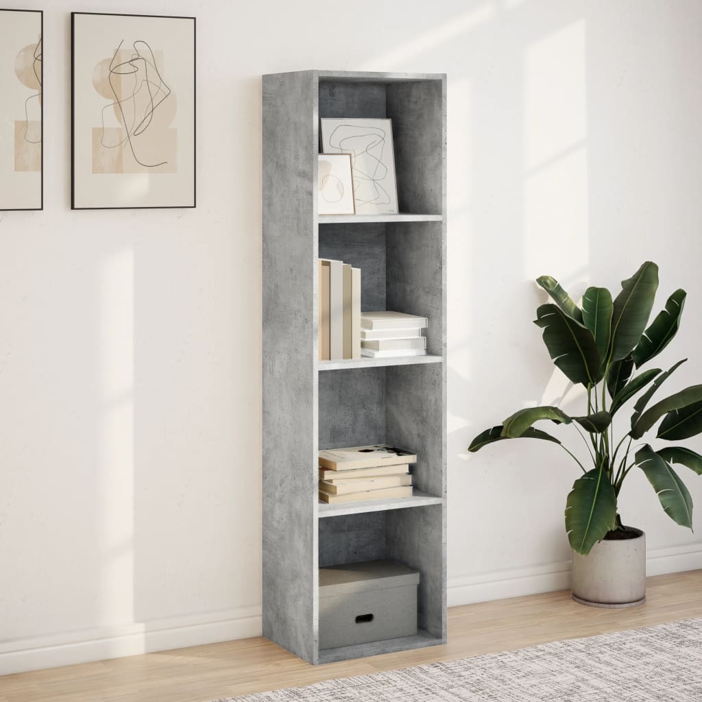 Bookcase Concrete Grey 40x30x152 cm Engineered Wood