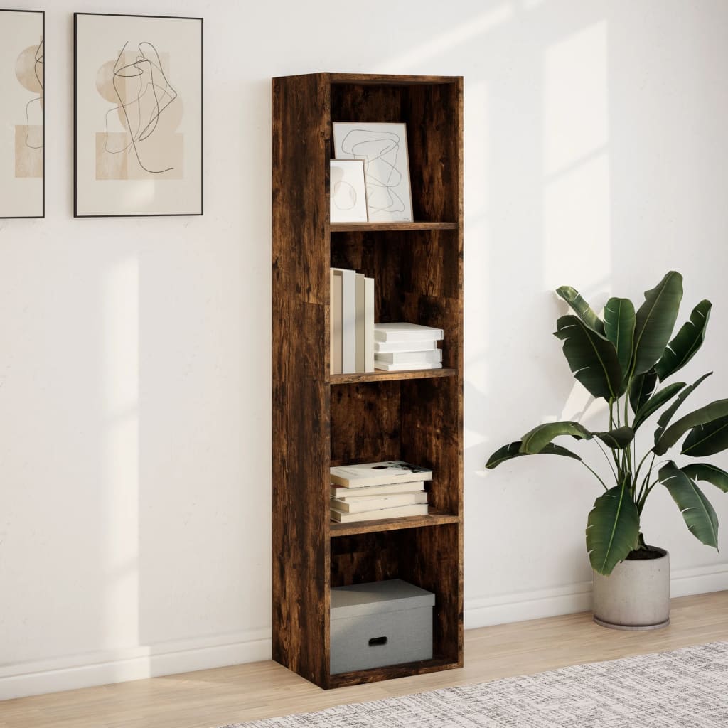 Bookcase Smoked Oak 40x30x152 cm Engineered Wood