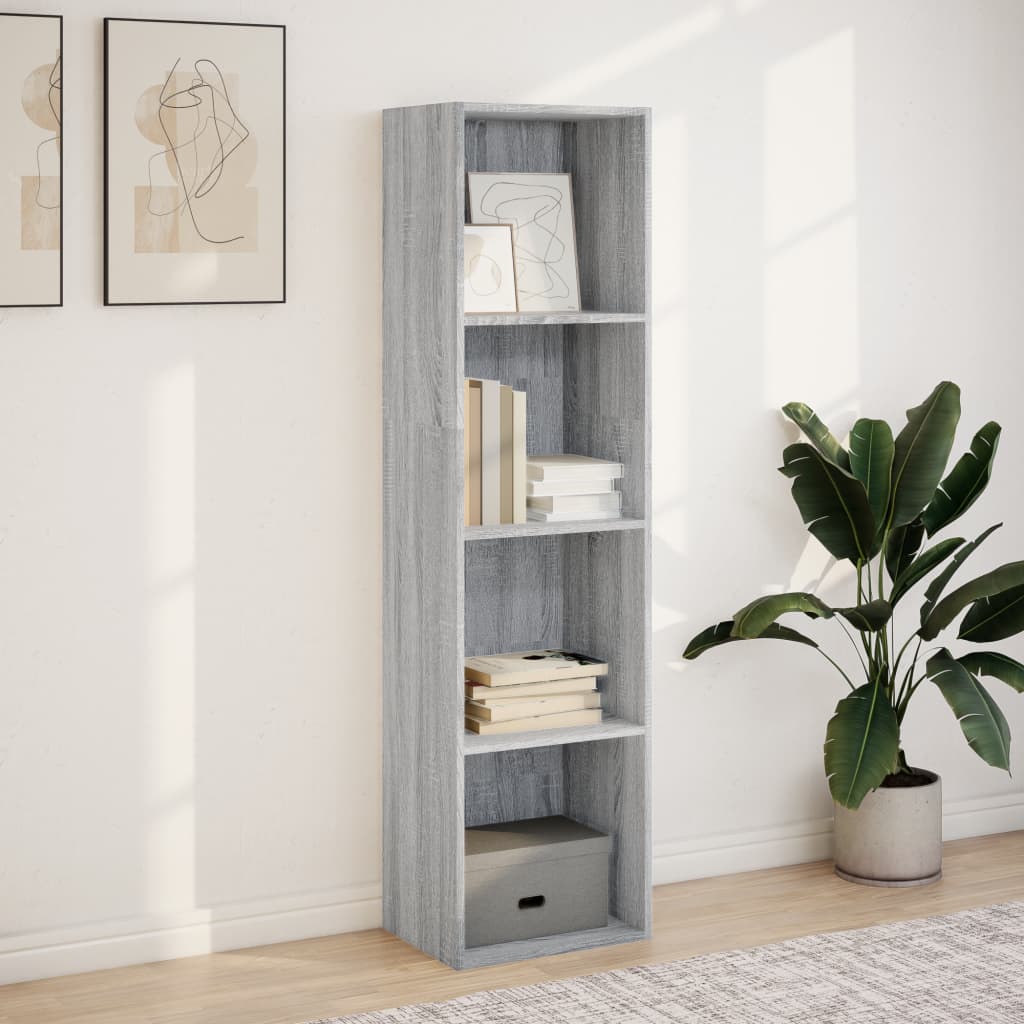 Bookcase Grey Sonoma 40x30x152 cm Engineered Wood