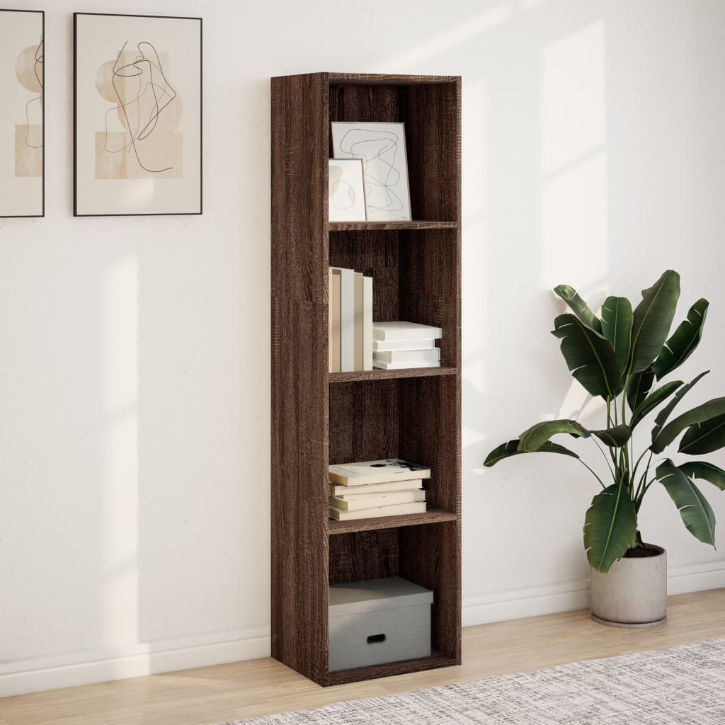 Bookcase Brown Oak 40x30x152 cm Engineered Wood