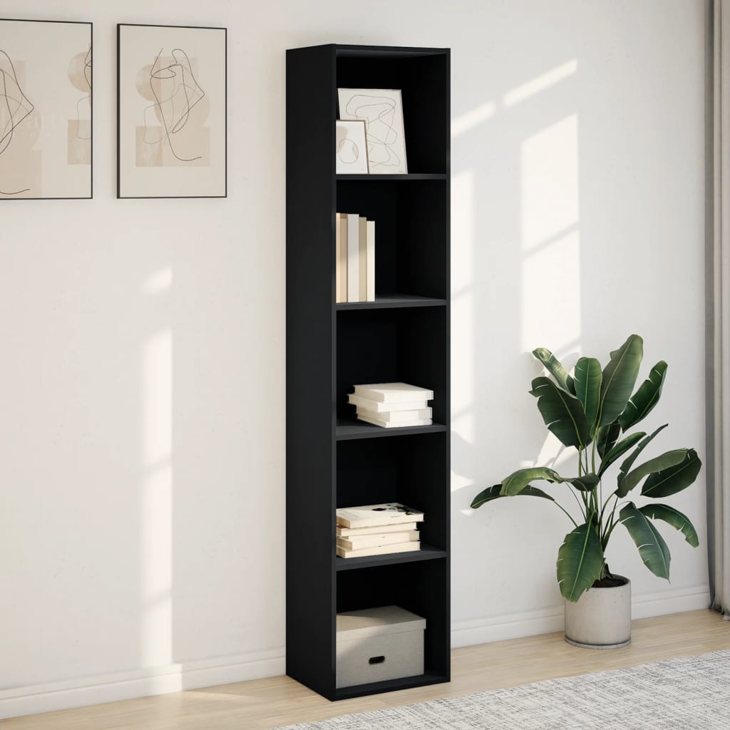 Bookcase Black 40x30x189 cm Engineered Wood