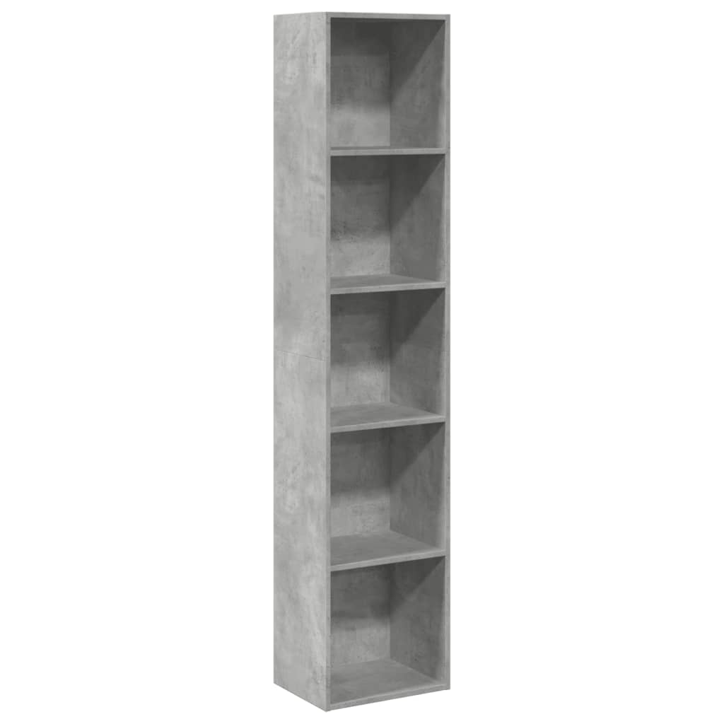 Bookcase Concrete Grey 40x30x189 cm Engineered Wood