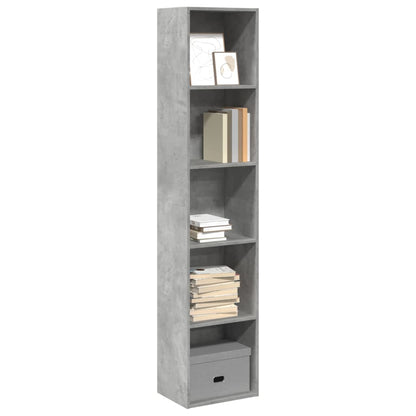 Bookcase Concrete Grey 40x30x189 cm Engineered Wood