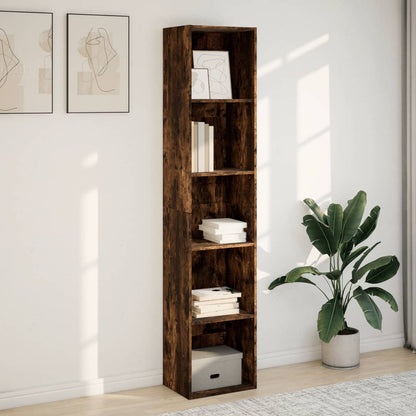 Bookcase Smoked Oak 40x30x189 cm Engineered Wood