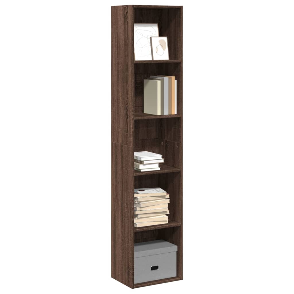 Bookcase Brown Oak 40x30x189 cm Engineered Wood