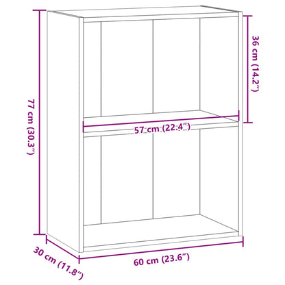 Bookcase Smoked Oak 60x30x77 cm Engineered Wood