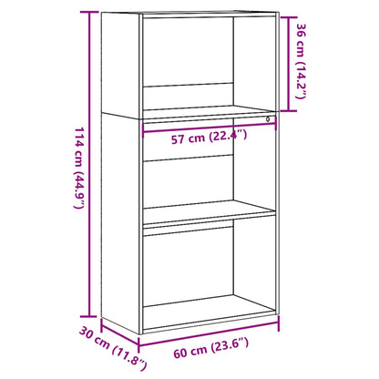 Bookcase Black 60x30x114 cm Engineered Wood