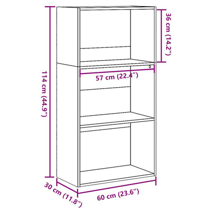 Bookcase Concrete Grey 60x30x114 cm Engineered Wood