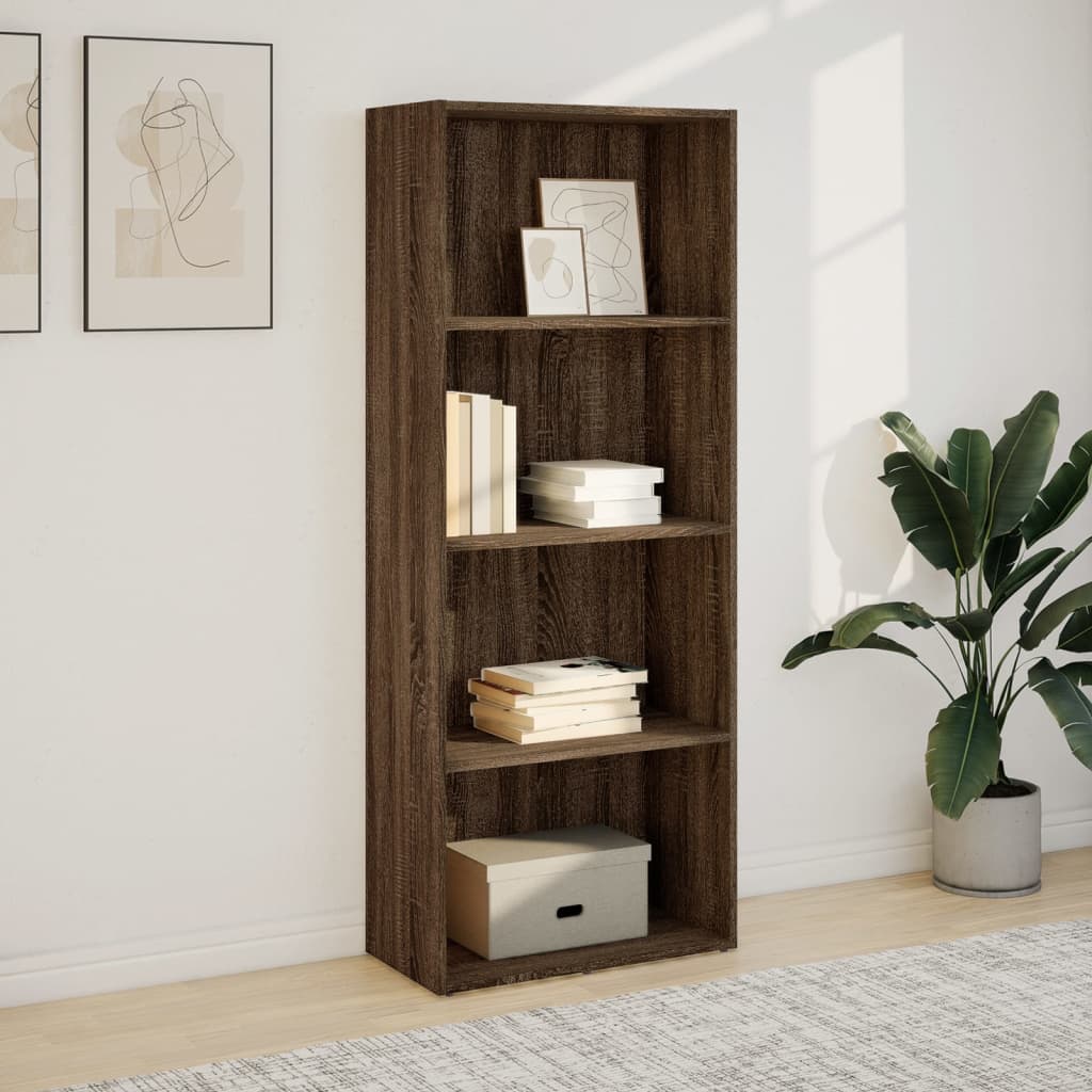 Bookcase Brown Oak 60x30x152 cm Engineered Wood