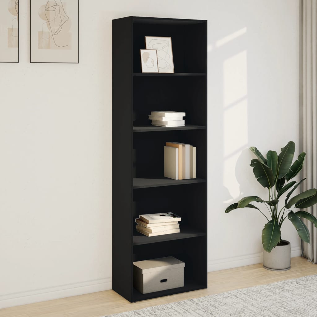 Bookcase Black 60x30x189 cm Engineered Wood