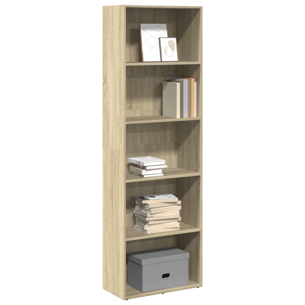 Bookcase Sonoma Oak 60x30x189 cm Engineered Wood