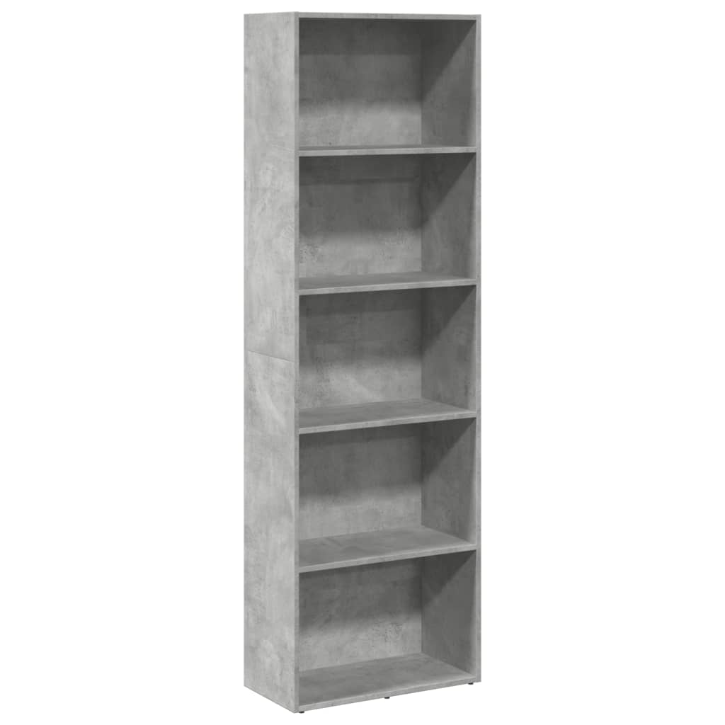 Bookcase Concrete Grey 60x30x189 cm Engineered Wood