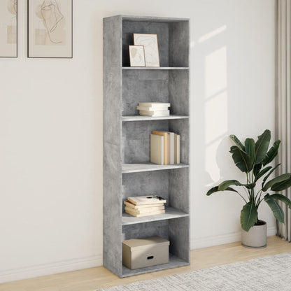 Bookcase Concrete Grey 60x30x189 cm Engineered Wood