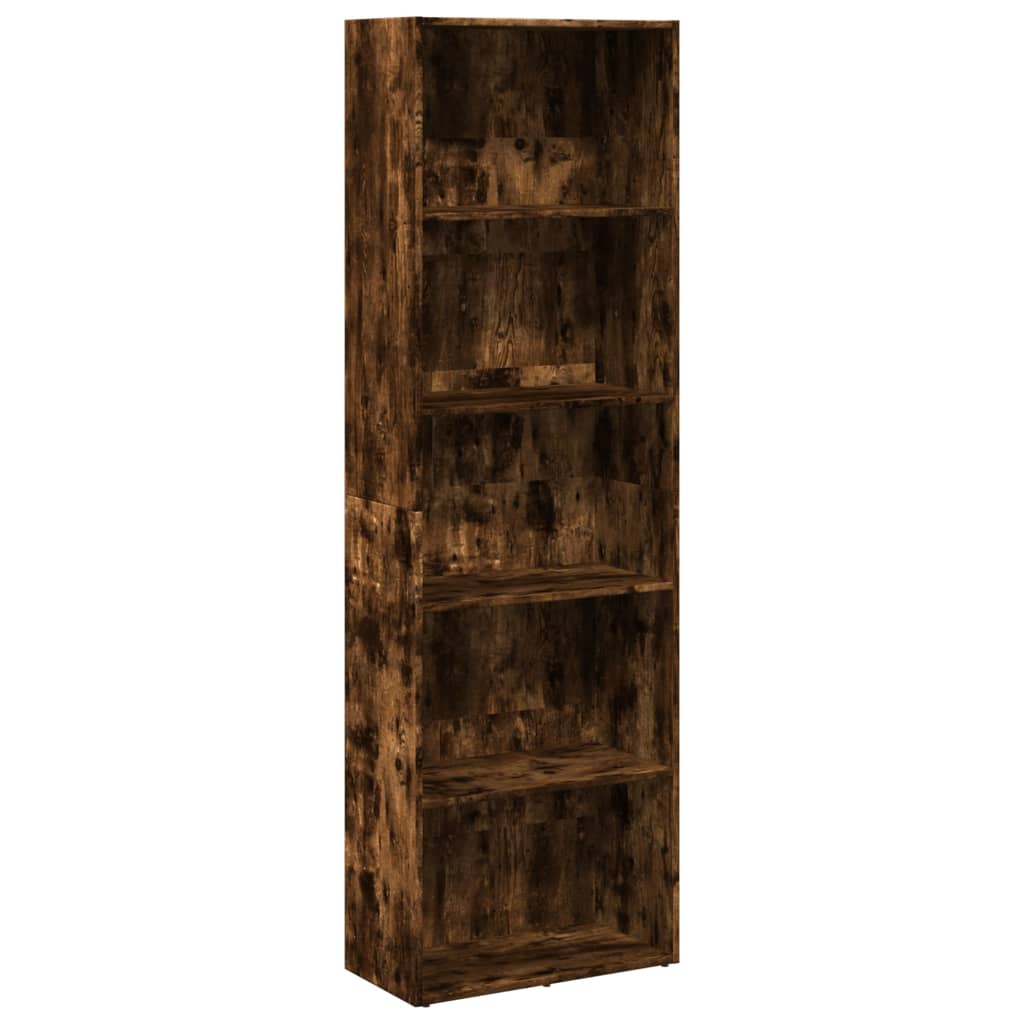 Bookcase Smoked Oak 60x30x189 cm Engineered Wood